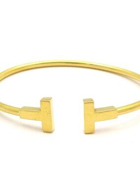 TIFFANY & Co. T Wire Bracelet 18K Yellow Gold Bangle